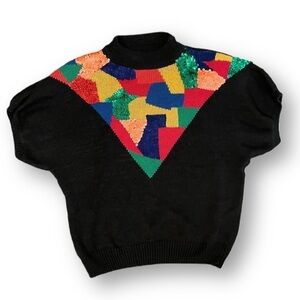 Vintage Gladys Bagley Colorful Sequin Sweater